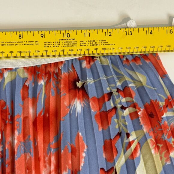 Halogen Printed Pleated Midi Skirt Cherry Blossom S NWT - Picture 7 of 8
